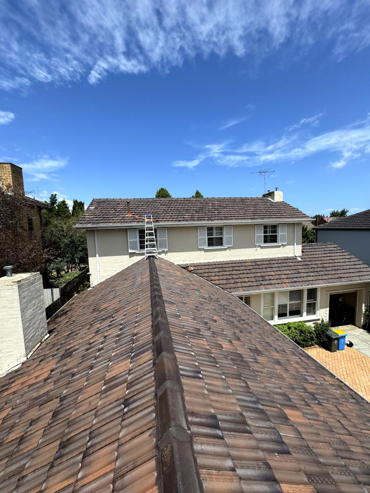 Melbourne roof Cleaned in the bayside area, two story house before cleaning